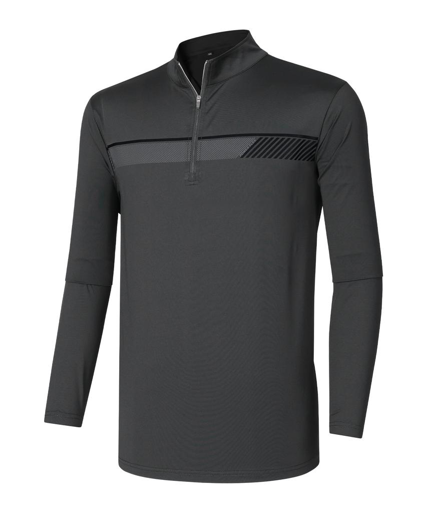 EZBUY Men'S Mark Pro Functional Long Sleeve Zip-Up T-Shirt 5 Colors (Type B)