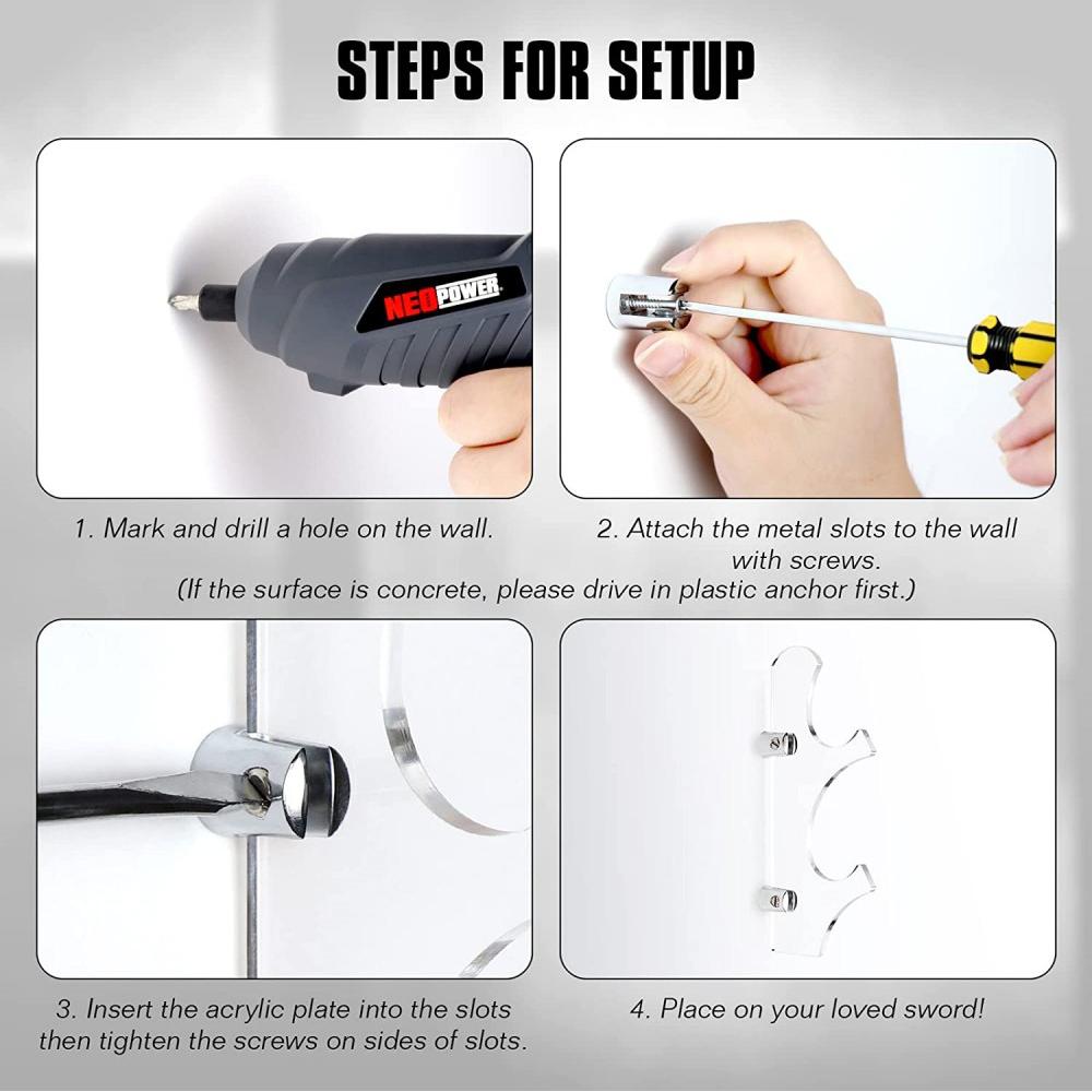 1 Pair Transparent Acrylic Lightsaber Stand Wall Mount Holders