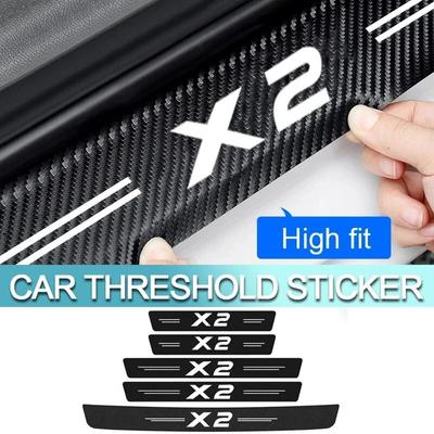 Car Threshold Anti Scratch Decals Door Sill Stickers Rear Trunk Sill Bumper Pedal Guard Strips for BMW X2 Logo Accessories