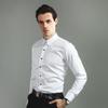 Men's Korean Style Slim Fit Solid Color Iron-Free Stretch Breathable Business Casual Long Sleeve White Shirt.