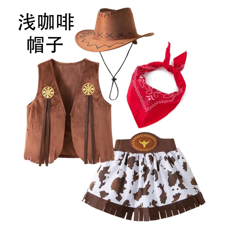 Mädchen Cowgirl Kostüm Kleider Kinder Western Cowgirl Kostüme Karneval Cosplay Halloween Event Party Verkleidung