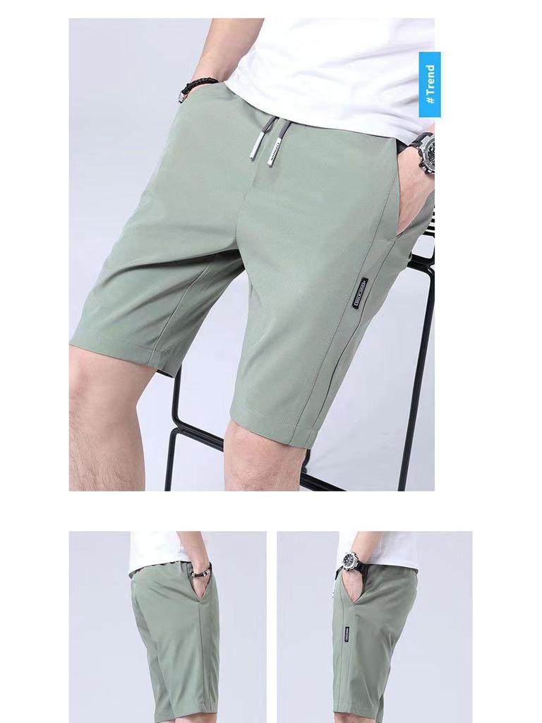 Men's 2023 Summer Ice Silk Quick-Dry Shorts: Casual, Loose, Elastic, Slim-Fit Pants