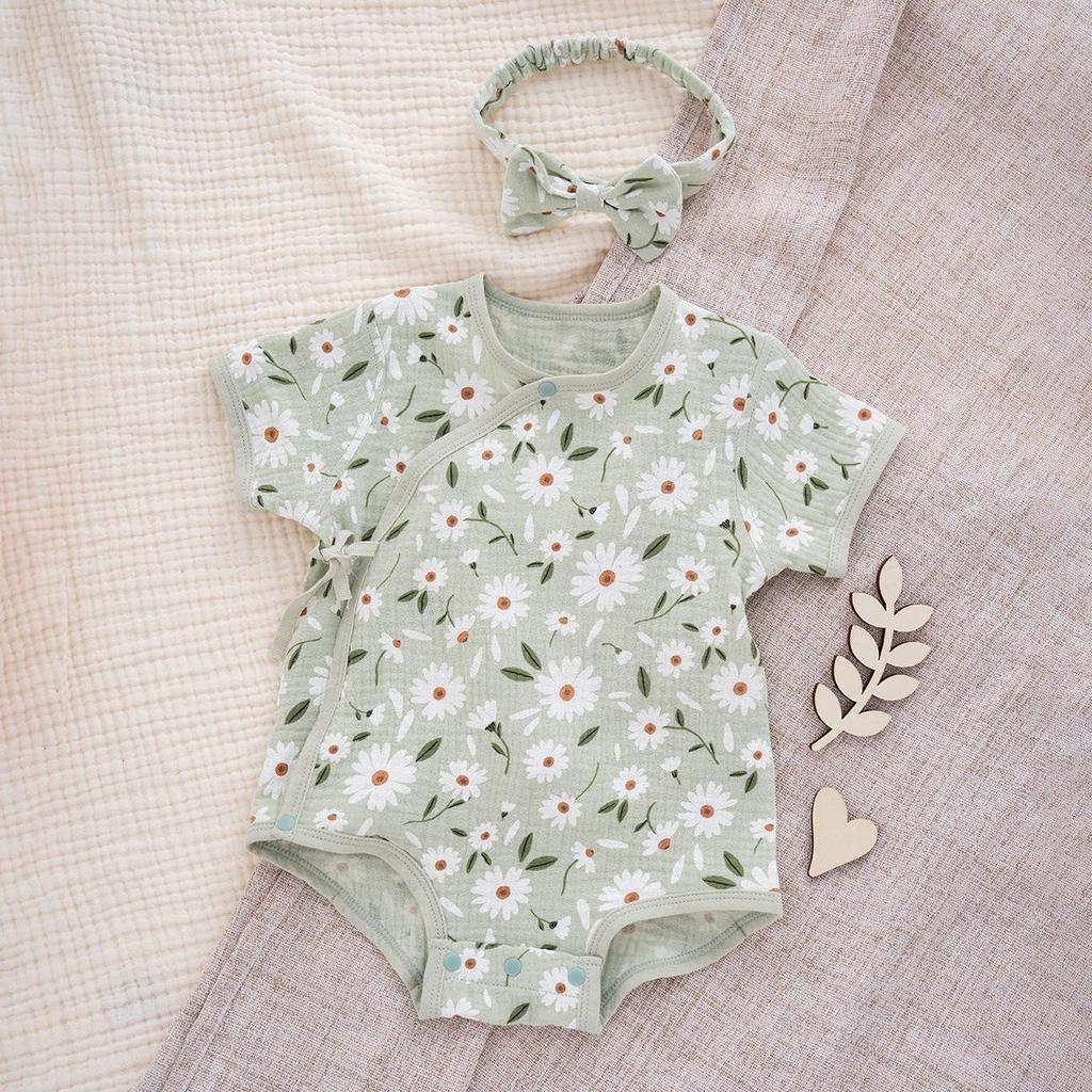 Entzückendes Sommer-Strampler-Set mit Blumenprint für Baby-Mädchen - 0 bis 12 Monate