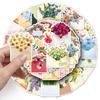 50pcs Retro Flower Bouquet & Plant Stickers for INS Style Journals, Phone Cases & Decor.