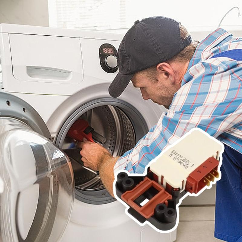 Heavy Duty Top Load Washer Door Lock Replacement Plastic Safety Latches Mechanism for Various Models Quick Installation