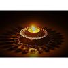 Small Crystal Akhand Diya Brass Oil Puja Lamp for Home Office Gifts Pooja Articles Decor (Golden, 3.5 X 1.5 Inch)