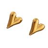 Fashion light luxury love titanium steel stud earrings, simple design gold non-fading earrings, send girlfriends versatile earrings