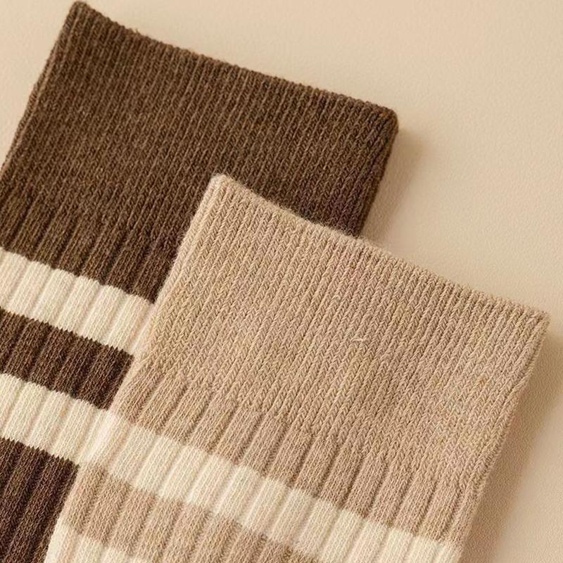 1 Paar Socken Gestreifte Lange Socken Sommer Dünne Mittellange Socken Schmale Wadenstrümpfe Bequem Atmungsaktiv Japanischer Stil Vintage Socken