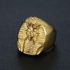 Hip Hop 316L Stainless Steel Gold Color Big Egyptian Pharaoh Rings for Men Rock Mens Signet Finger Jewelry Gift US 8 -13 Size