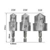3pcs PPR Lifting Drill Bit Water Pipe Expansion Drill Punch Plumber Hole Expanding Tool 6.35mm Hex Shank Drill Bit 20/25/32
