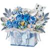 Set de Modelo de Bloques de Construcción de Ramo de Flores, Juguetes de Ladrillos de Construcción de Planta Bonsái Artificial de Rosa Simulada, Caja de Regalo Portátil Decoración del Hogar