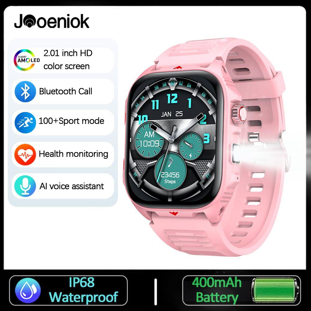New 2.01-inch Full Touch Screen SmartWatch Sleep Monitoring IP68 Waterproof Bluetooth Call LED flashlight Smart Watch Men