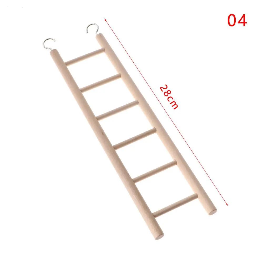 Wooden Ladder Swing Scratcher Climbing Ladder Hamsters Parrot Toys DIY Wood HandCraft Hanging Decor Pet Supplies