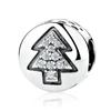 Nový Vánoční Dárek Červená Jahodová Stromová Čepice DIY Korálek Vhodný Originální Přívěsky Stříbrný 925 Náramek Pro Dívku Módní Šperky