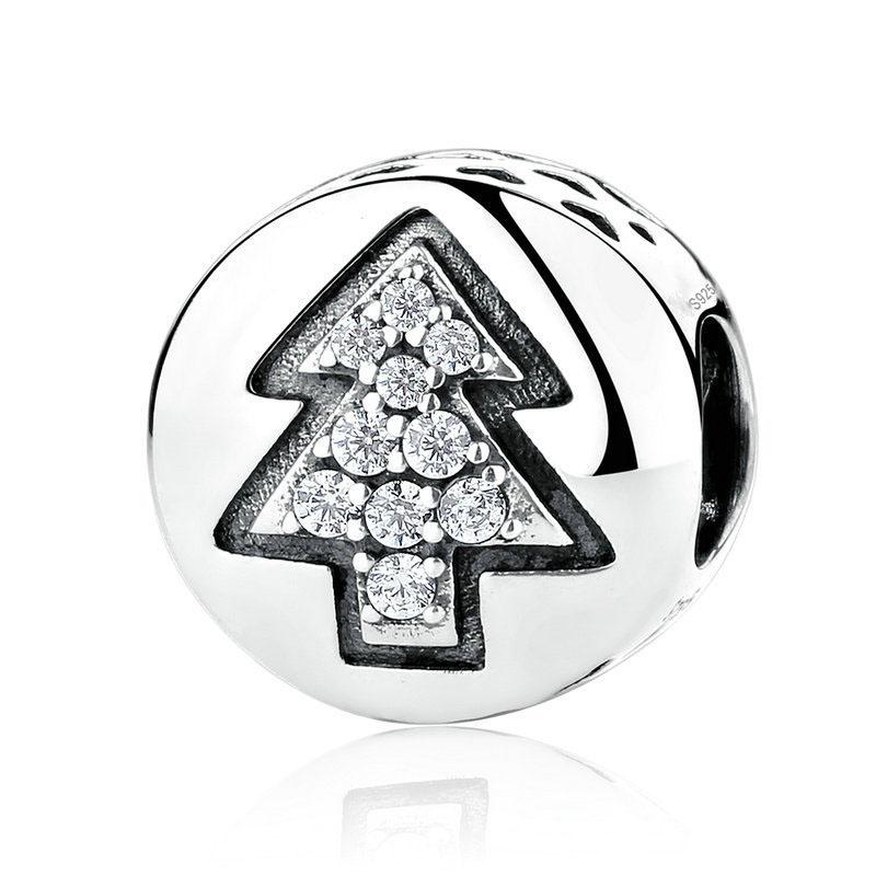 New Christmas Gift Red Strawberry Tree Hat Diy Bead Fit Original Charms Silver 925 Bracelet For Girl Fashion Jewelry