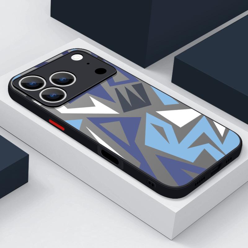 Geometric Patterned Print Case For iPhone 17 Air 16e 16 15 14 Pro Max 13 15 Pro 17 Pro 17 Shockproof Soft Edge Hard PC Matte Phone Cover