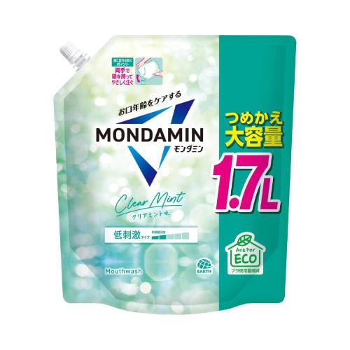 Mondahmin Clear Mint Mouthwash Refill, Large Capacity 1.7L, Mild Mouthwash, Oral Care