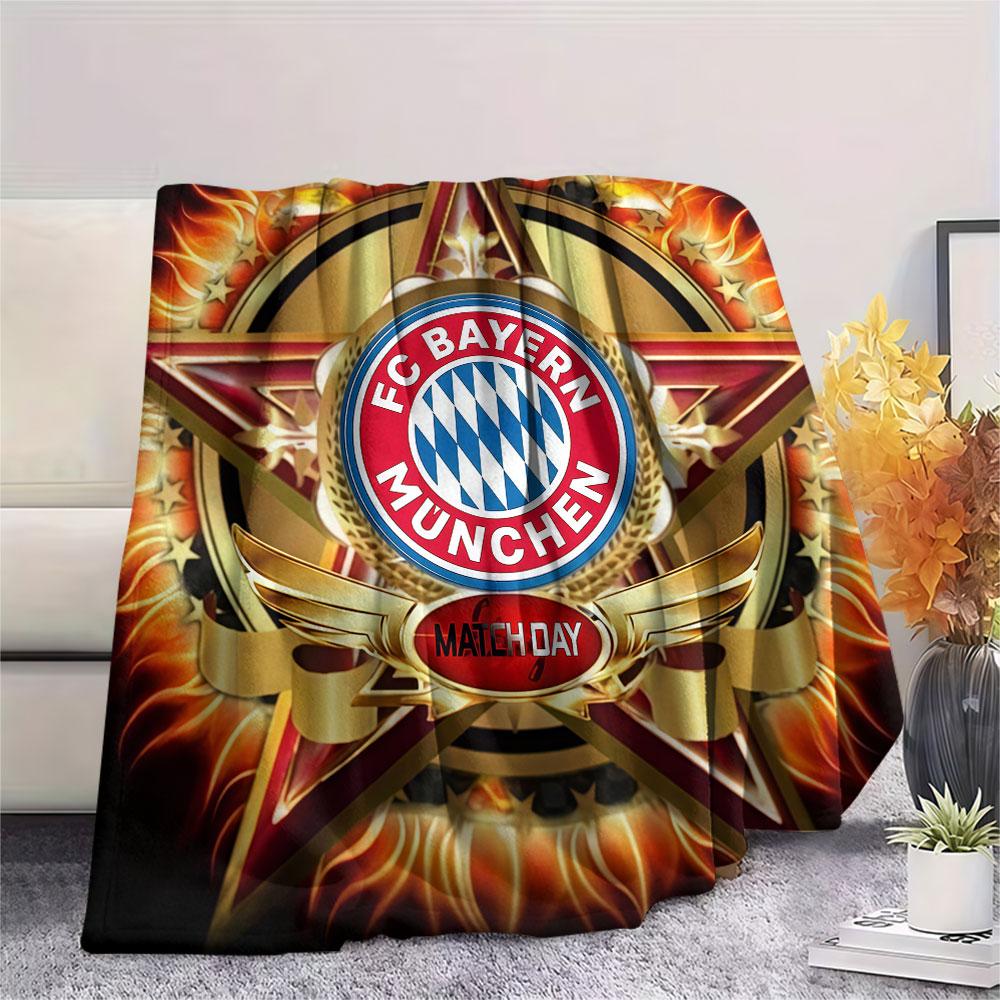 1PC FC Bayern Munchen Patterned Flannel Blanket Suitable For All Seasons for Home Decor Warmth and Comfort Gifts Holiday Present