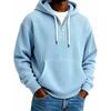 QICED Men's Fashion Autumn/Winter Long Sleeves Hooded Casual Solid Color Print Autumn Winter Hoodie
