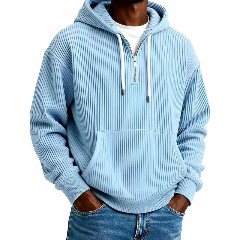 QICED Men's Fashion Autumn/Winter Long Sleeves Hooded Casual Solid Color Print Autumn Winter Hoodie
