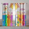 Colorful Pencils Sunflowers Pole Bag Curtains Bedroom Kitchen Decoration Home Living Room Curtain For Made Of Polyester