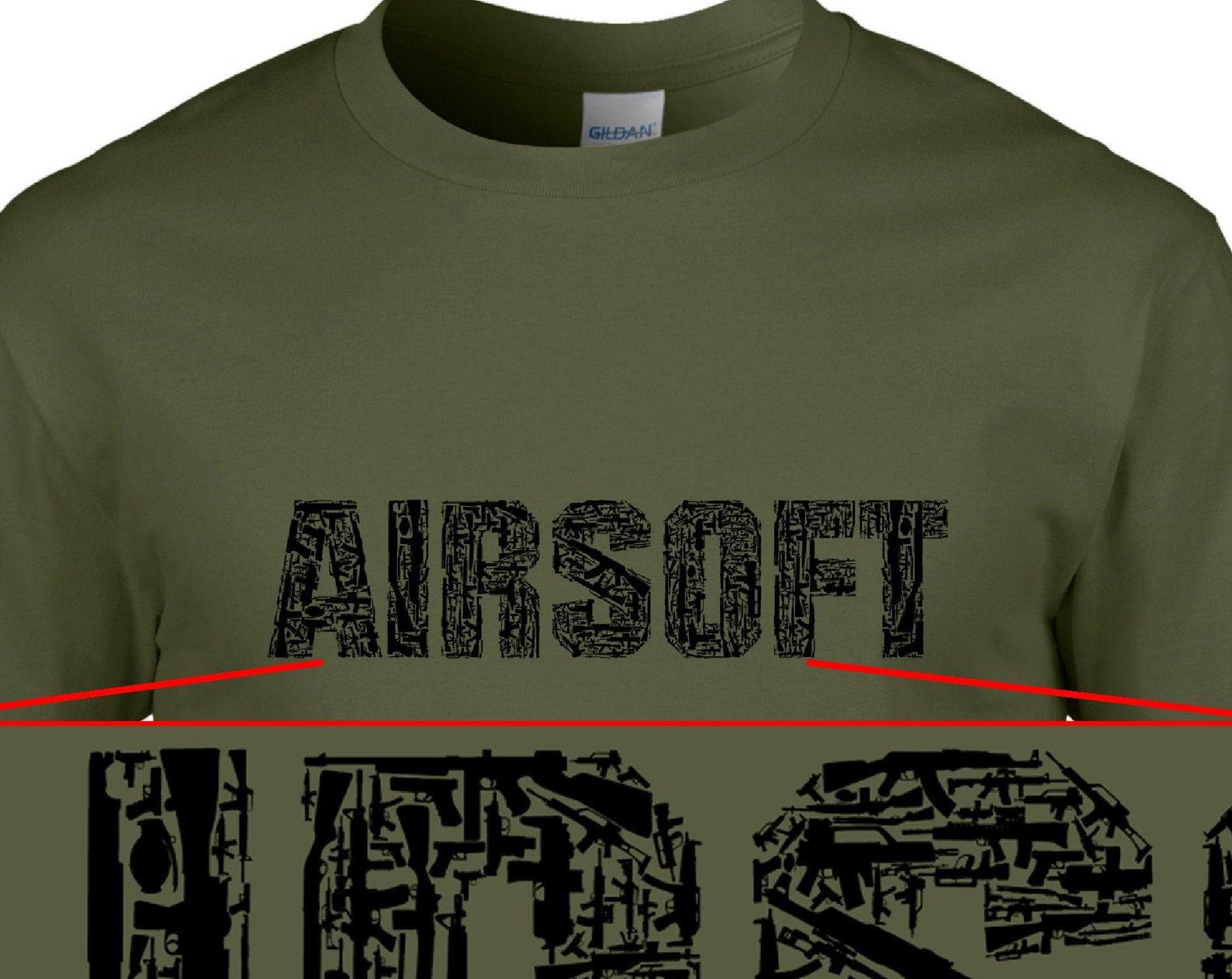 Airsoft weapons T-Shirt unique design exclusive to Naughtees clothing sniper grunt special forces L