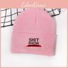 Hat With Knit Shit Show Letters Embroidered For Autumn Winter Fashion Warmth