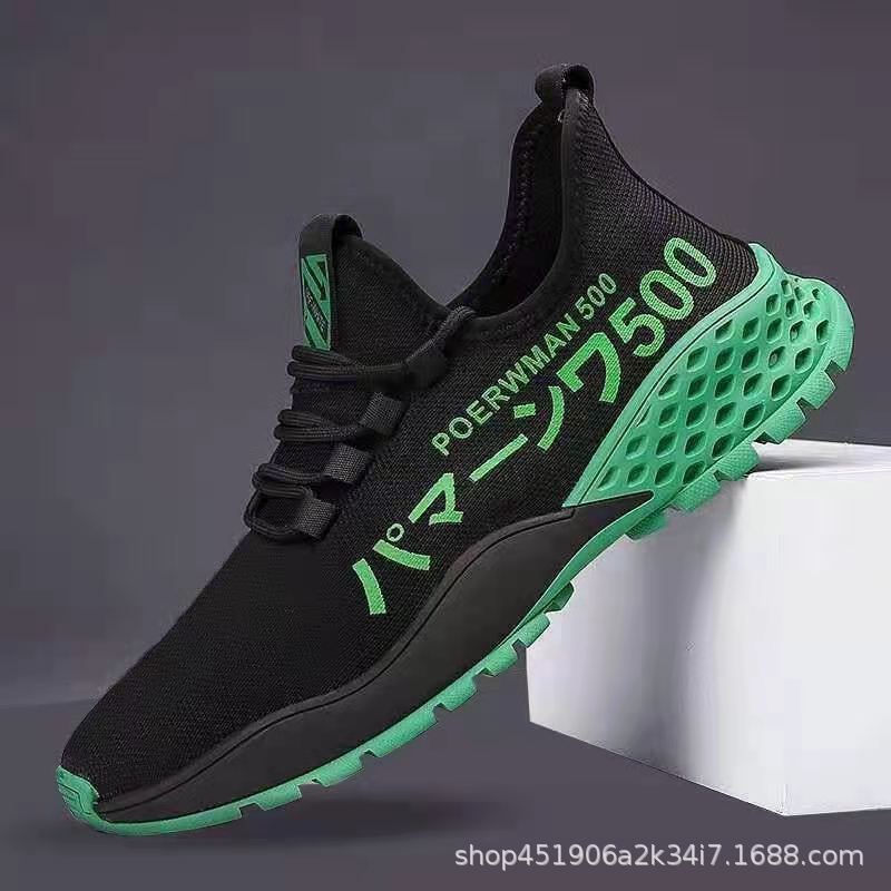 Frühling flacher Mund Herren Sportschuhe Schnürschuhe bequem und leicht Laufschuhe weiche Sohle Koreanische Version trendige Einzelschuhe Herrenschuhe