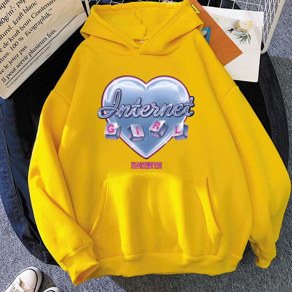 KATSEYE 2026 New Song Internet Girl Printing Hoodie Aesthetic Fashion Sweatshirt Graphic Printing Pullover Hoody