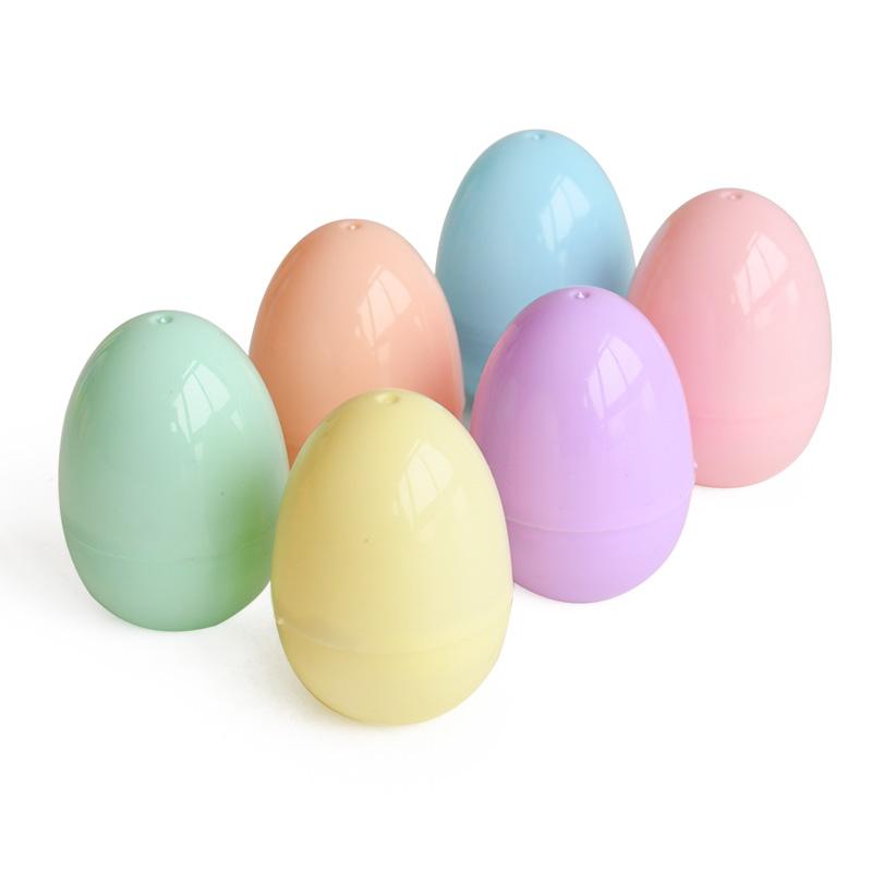 12-36Pcs Macaron Easter Eggs Fillable Candy Gift Packing Box Kids Hunt Game Props Easter Party Home Decoration Plastic Empty Egg