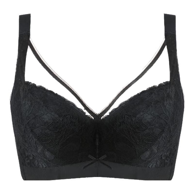 Large size underwear women's fat mm tube top gathering anti-sagging collection breast adjustment bra thin lace