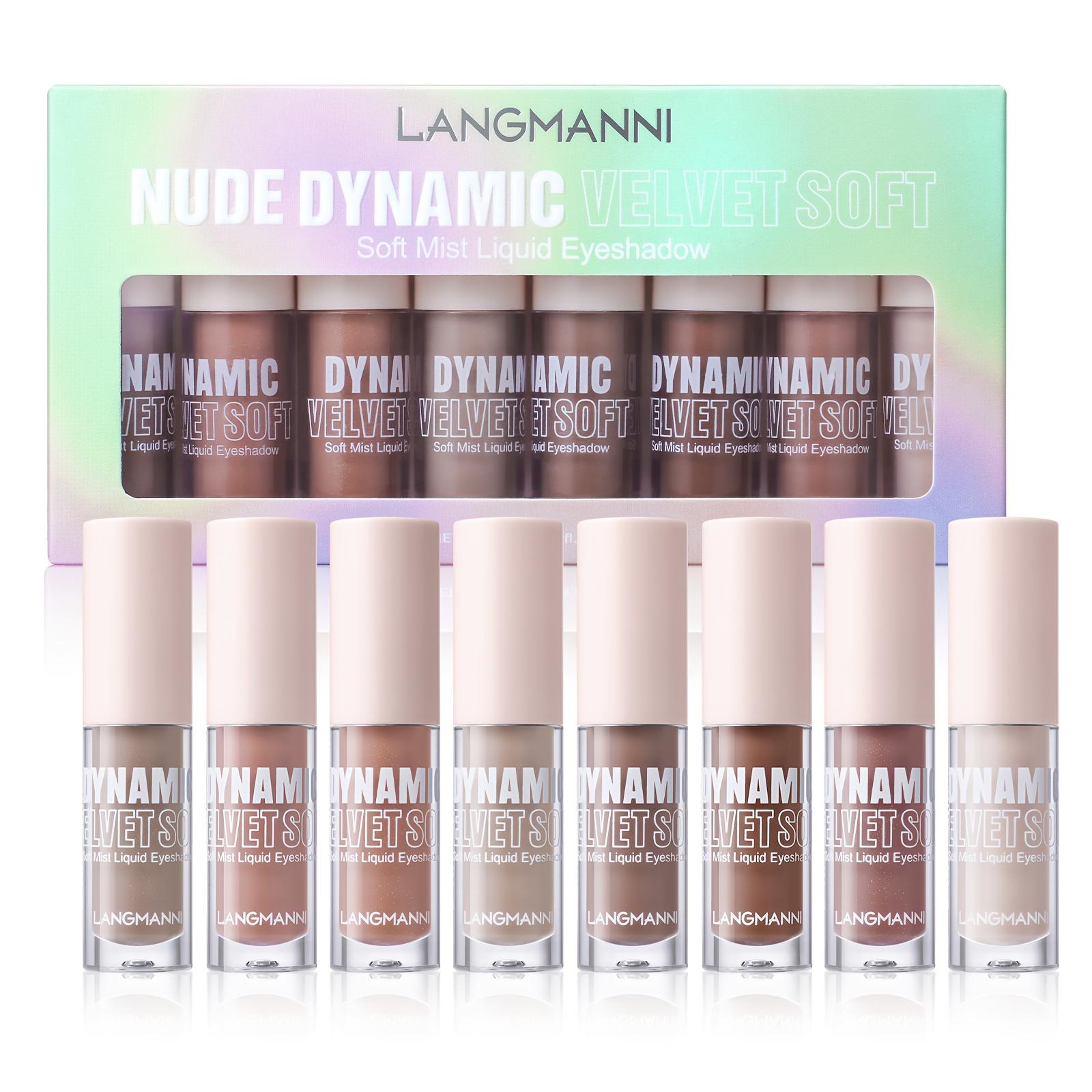 

8 шт./набор Жидкие тени для век Soft Mist, Nude Dynamic Velvet Soft, Легко наносятся + Легко растушевываются, Легкое ощущение, Не липкие, Стойкие тени для век