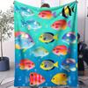 Ocean Fish Soft Blanket  Fashionable Small Cover Blanket Suitable For Bedrooms Living Rooms Dormitories Cars Offices Napping