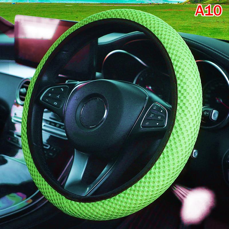 Universal Car Steering Wheel Protective Cover Breathable Elastic Band Anti Slip Flax Suitable 38Cm Four Seasons