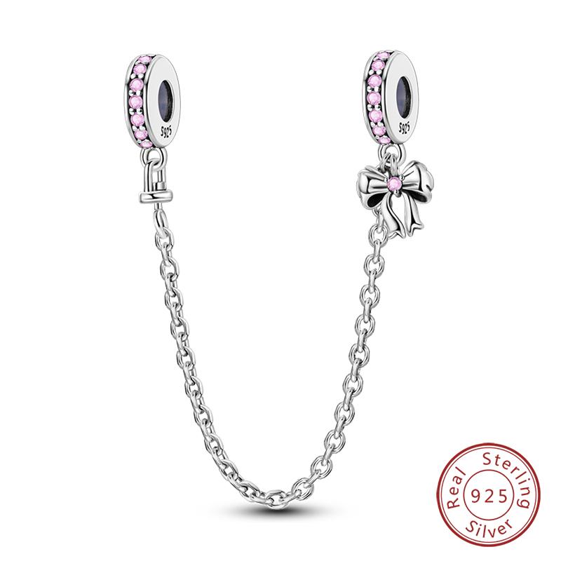 Copper Heart Shaped Keylock Cross Pattern Fantasy Cat Claw Safety Chains Fit Qikaola Original Bracelets Diy Jewelry