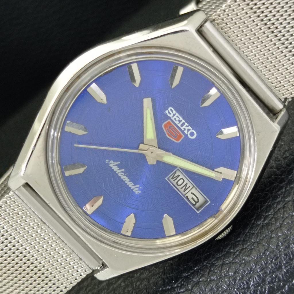 

VINTAGE SEIKO 5 AUTOMATIC JAPAN 6319A MENS BLUE COLOR DIAL WATCH a701283-5 R206a-a701283