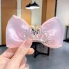 Pastel Rainbow Hair Bows Gradient Color Princess Crown Hair Clips Bowknot Hairpins For Kids Korean Style Hair Accessories