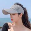 Solid Color Fish Scale Knitted Visor Cap Breathable Sunscreen Empty Top Hat  Women