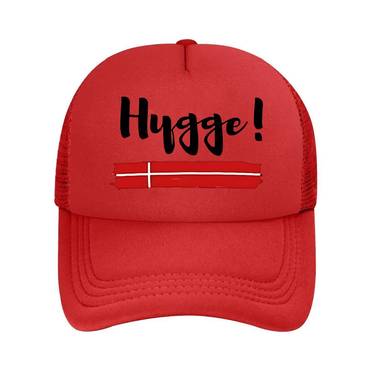 Red Stripe Abstract Art Mesh Baseball Cap One Size