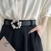 Trendy Pearl Buckle Womens Belt Elegant Casual Soft Pu Leather For Outfit Every