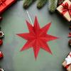 4Pcs Christmas Paper Star Lanterns Nine Pointed Hanging Paper Lamp Shade Foldable 13.76x5.11 Inch Holiday Party Wedding Decor