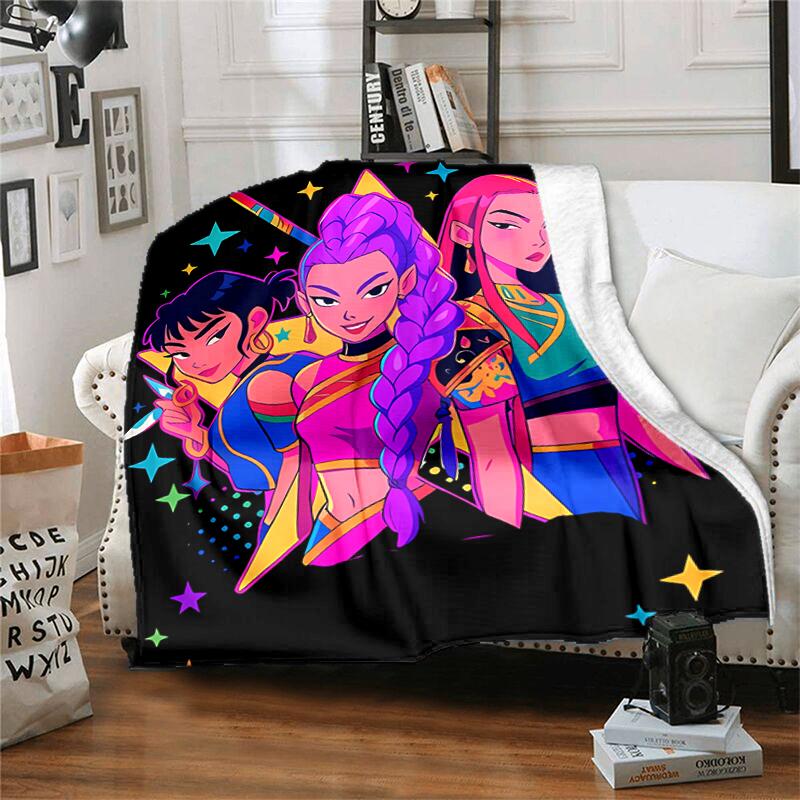 1pc Blanket Kpop Hunter12 Print Design, Lightweight Blanket for Sofa, Bed- Soft &Warm, Gift for All Seasons like Christmas, Halloween