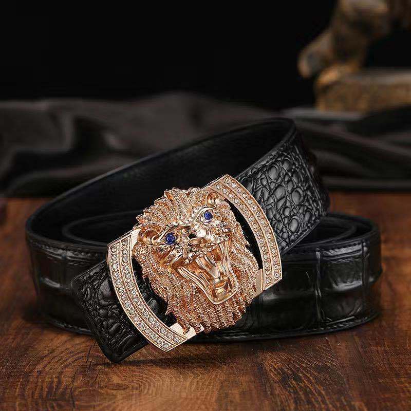 Men's Leather Belt Genuine Leather Belt Personality Faucet Alloy Smooth Buckle Belt Youth Casual Belt