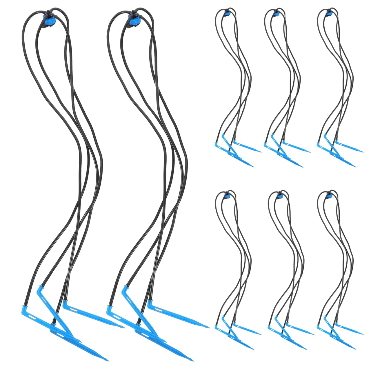 

LEDMOMO Pressure Compensated 4-Head Drip Irrigation Nozzles, 10-Piece Set, with Flow Stabilizer, Adjustable Watering, 21.7 Inch, for Gardening