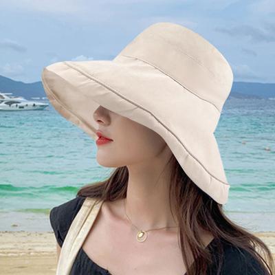 Summer Sun Protection Big Brim Fisherman Hat Peach Leather Velvet Sun Protection Hat Women Outdoor Beach Large Edge Face Sun Hat