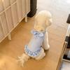 Rüschenrand Haustier Hundekleid Leicht Atmungsaktiv Haustierkleid Hundegeschirr Weste Frühling Sommer