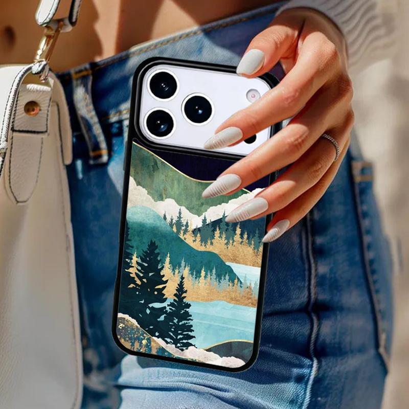 Star Lake Mountain soft Phone Case For iPhone 17 Air 14 15 13 12 Max Cover For Apple 16e 11 Pro Max Plus Coque