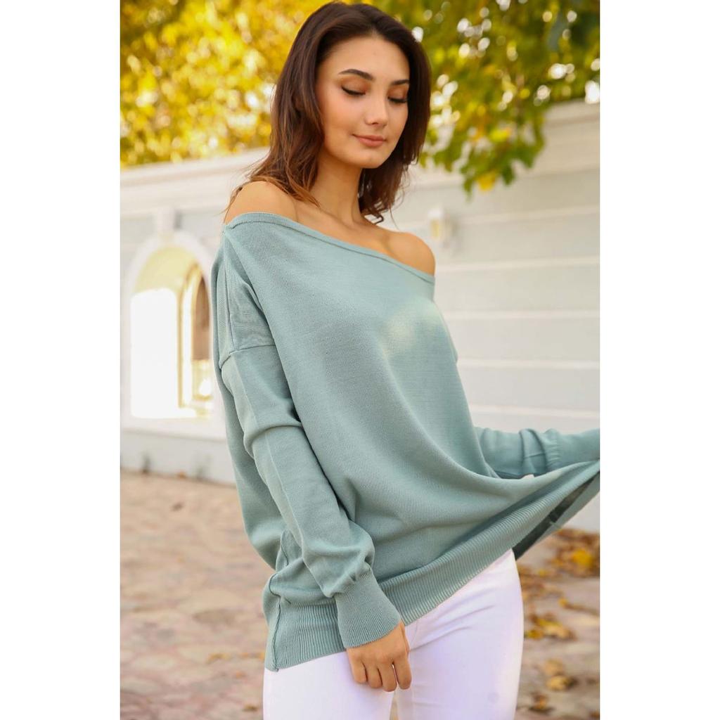Maglieria da donna verde con scollo a barca acquista in modo economico —  spedizione gratuita, recensioni reali con foto — Joom