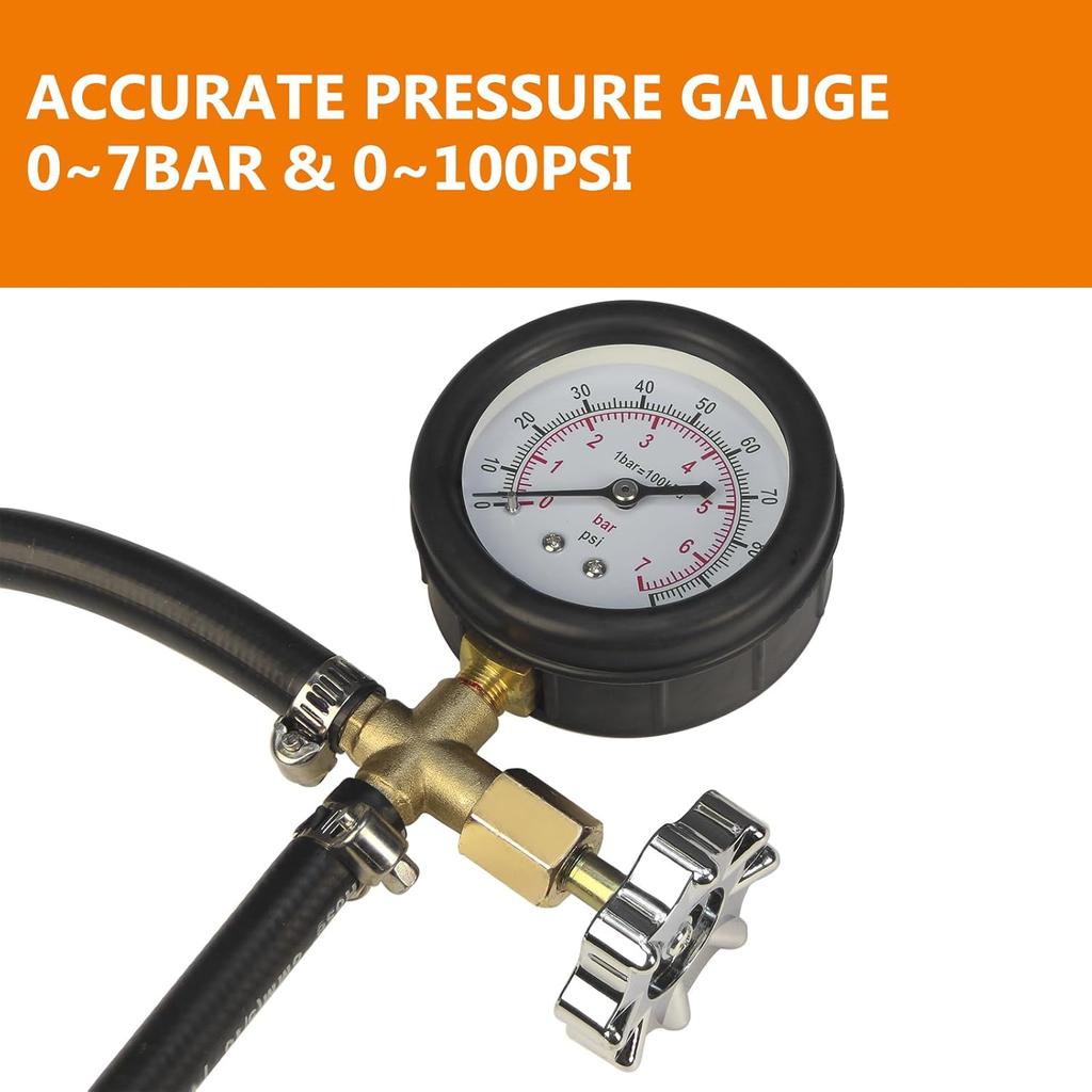 Universal Fuel Pressure Gauge Kit With Quick Connected Hose,0-100 PSI Fuel Pump Tester,Fuel Injection Pressure Tester Fuel Pressure Tester Kit Gas