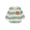 Qianqu Spring and Summer Striped Pullover Upper Clothes Long Sleeves T-shirt